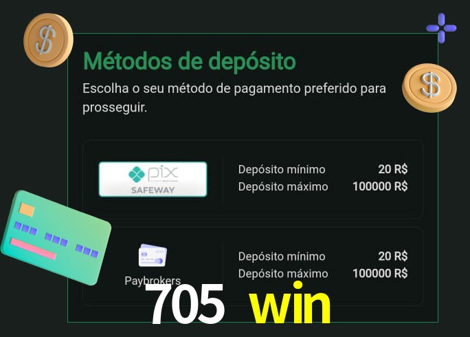 O cassino 705 win oferece uma grande variedade de métodos de pagamento